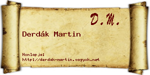 Derdák Martin névjegykártya